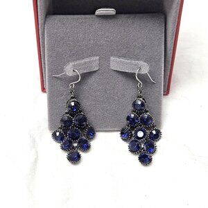 Blue Crystal Chandelier Earrings